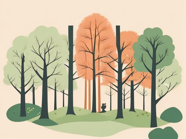 Foto minimalistische woodland vector illustratie