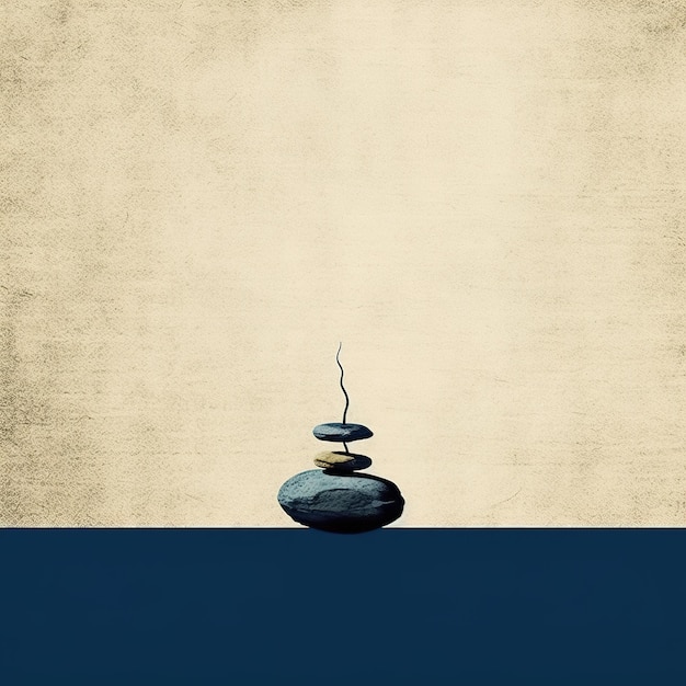 Minimalistische Zen tuin illustratie