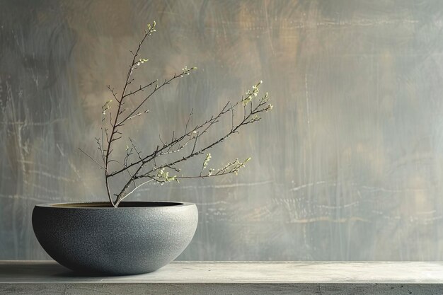 Foto minimalistische zen-tuin met bonsai en pebble gemaakt met generative ai-technologie