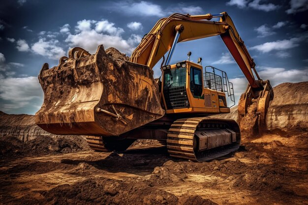 Photo mining equipment digging in the construction indust