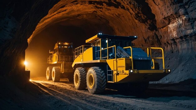 Photo mining operations in underground area