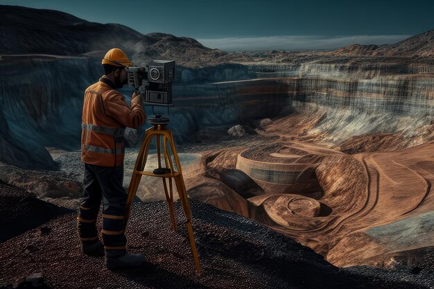 Mining technician in the exploitation of a mine