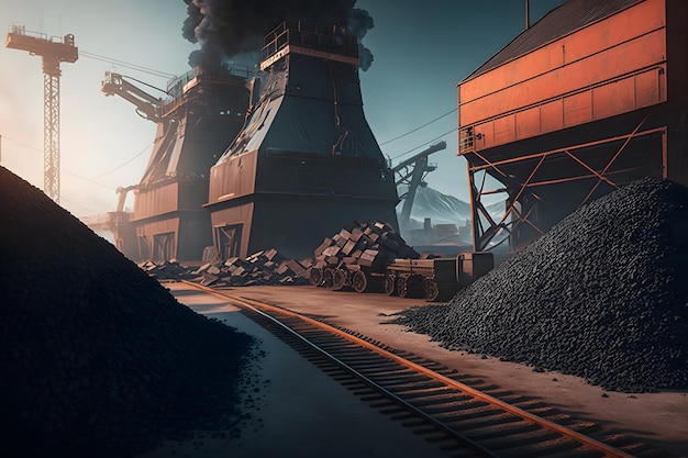 Mining and transportation of coal Neural network AI generated