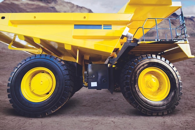 Mining truck parked in the construction site