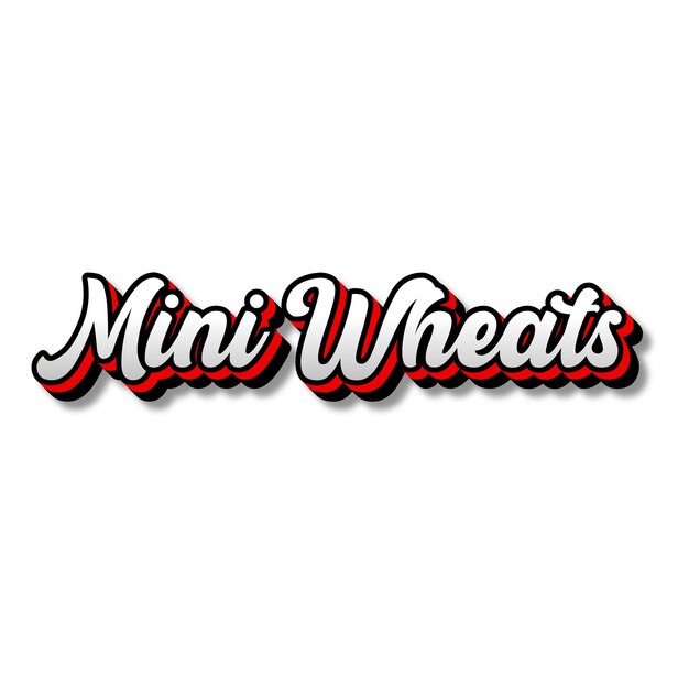 Фото miniwheats текст 3d серебряный красный черный белый фон фото jpg