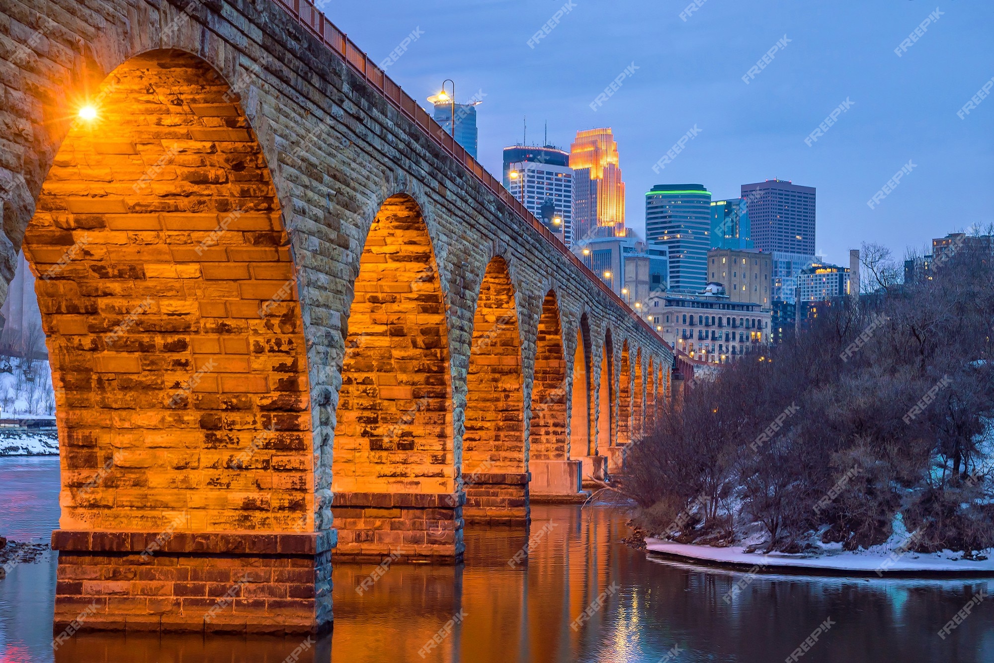 Premium Photo | Minneapolis downtown skyline in minnesota, usa at sunset