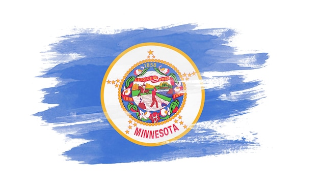 Minnesota state flag brush stroke Minnesota flag background