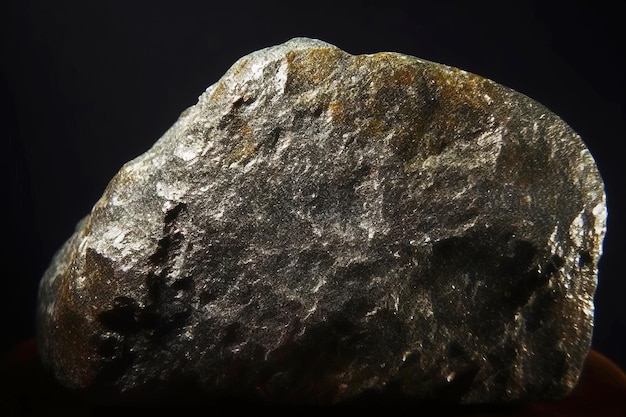 Minnesotaite fossiele minerale steen Geologische kristallijne fossiel Donkere achtergrond close-up