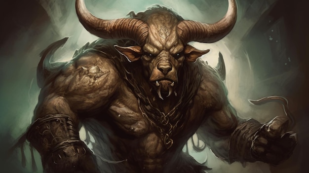 Minotaur Illustration Resembling Thor