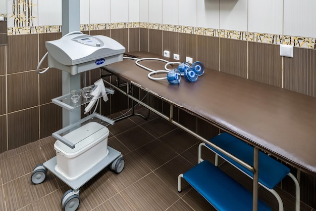 MINSK BELARUS APREL 2020 modern intensive care unit physiotherapy and massage for people with disabilities