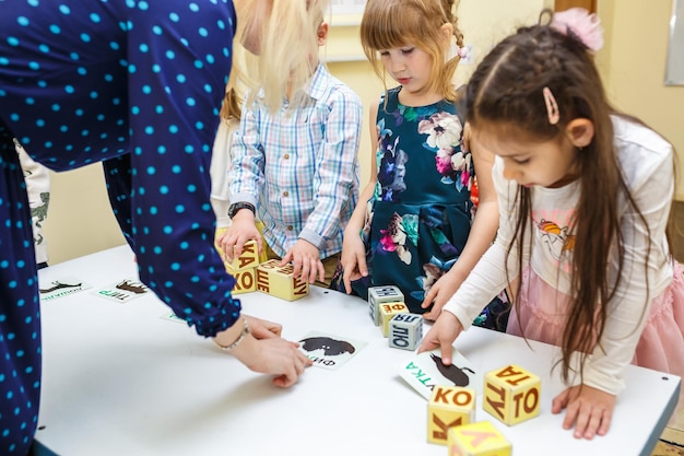 MINSK BELARUS JANUARY 2020 pupils in class of children's development