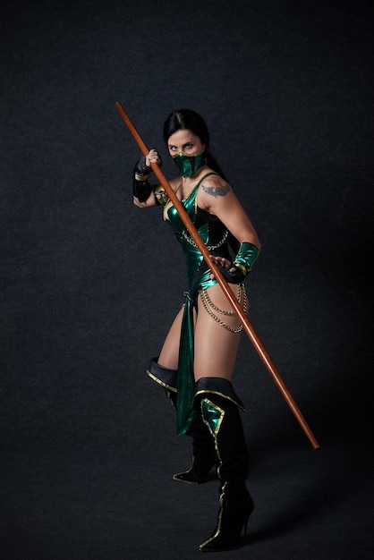 Minsk bielorussia 03 novembre 2018 unison convention game expo cosplayer mortal kombat jade kitana