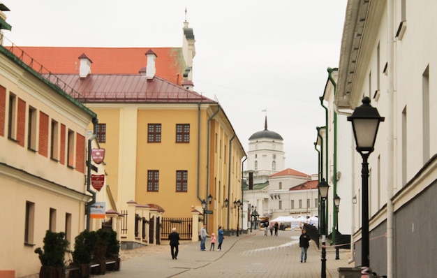 Minsk Belarus a quiet street of the upper city