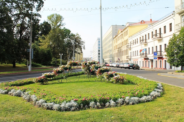 Minsk Belarus view of Leningradskaya street