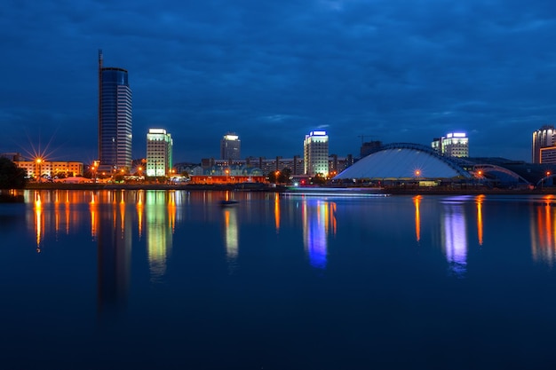 Minsk the capital of belarus at evening