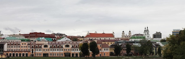 Minsk Wit-Rusland panoramisch uitzicht op de bovenstad