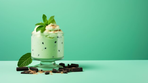 Mint chip cheesecake mousse