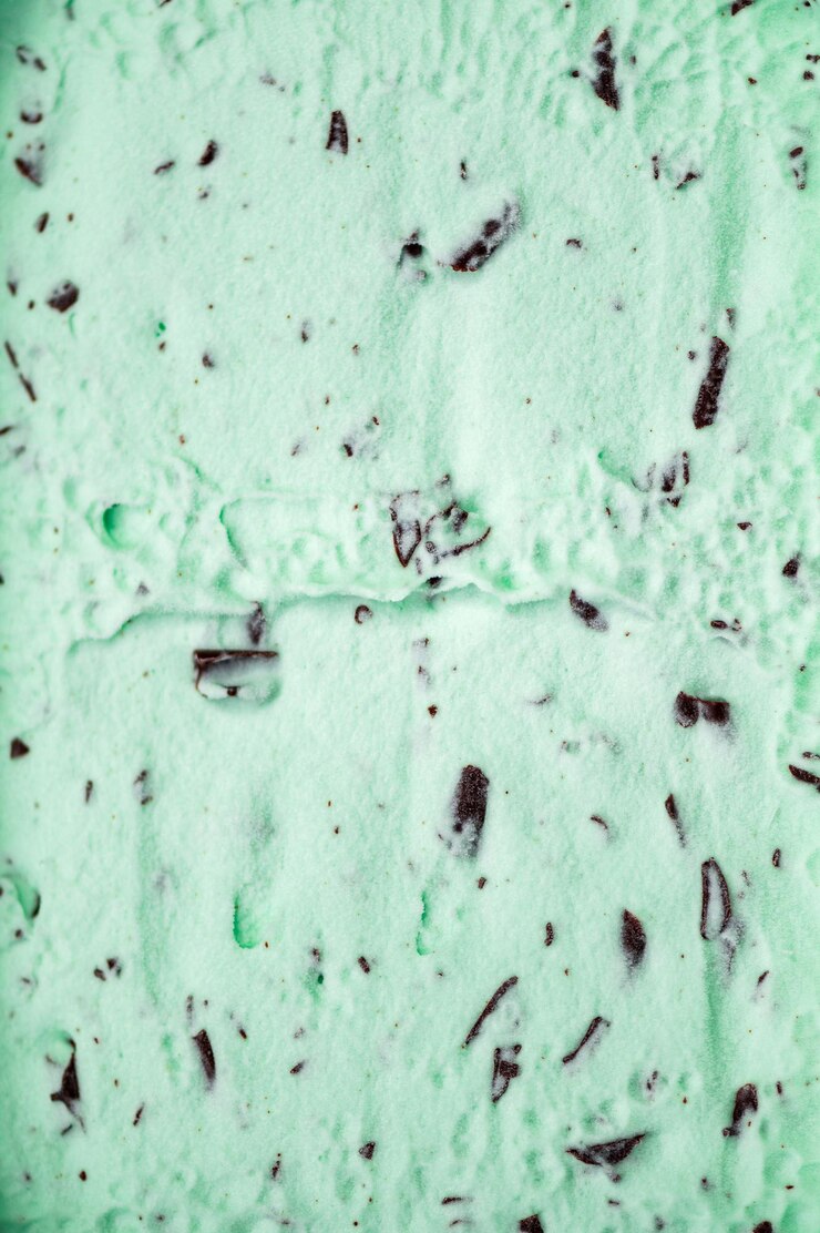 Photo mint choc chip ice cream