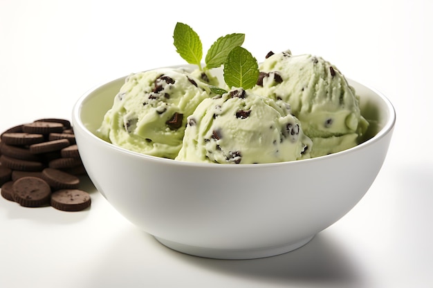 Foto mint chocolate chip-ijs