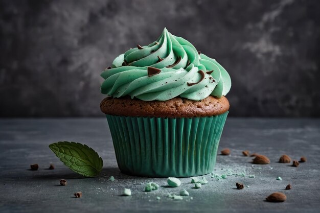 Mint Chocolate Cupcake with Sprinkles