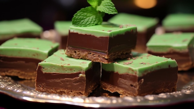 Photo mint chocolate squares