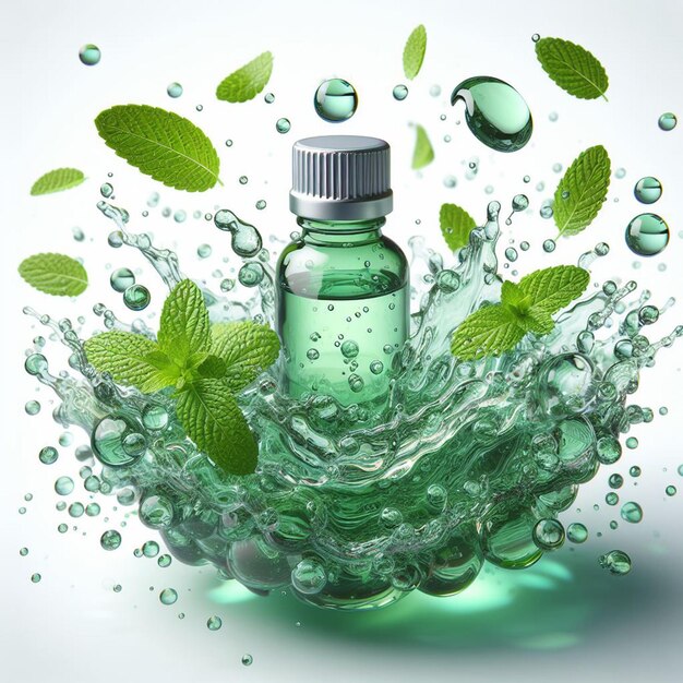 mint essential oil splash