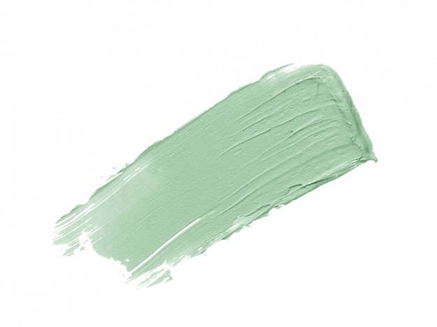 Mint green color correcting concealer stroke isolated