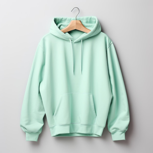 Premium AI Image | Mint hoodie as canvas mockup oversized isolated on ...