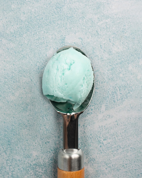 Mint ice cream scoop