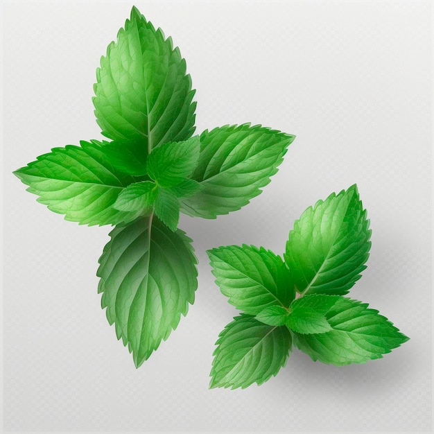 Mint leaves on a light background