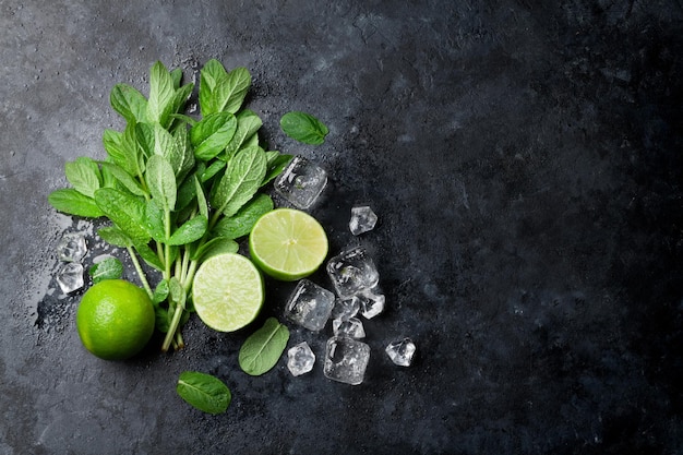 Mint lime and ice