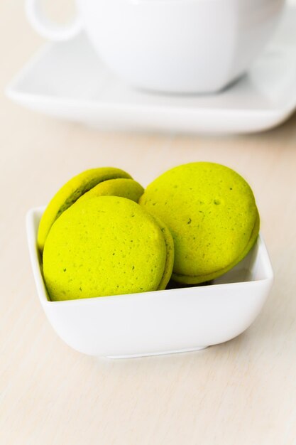 Mint marron cookies with chocolate cream