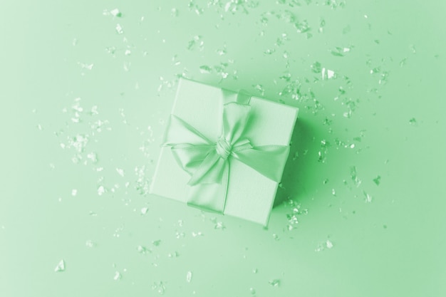 Mint pastel color gift box 