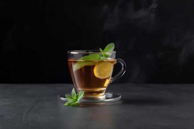 Mint tea cup drink Generate Ai