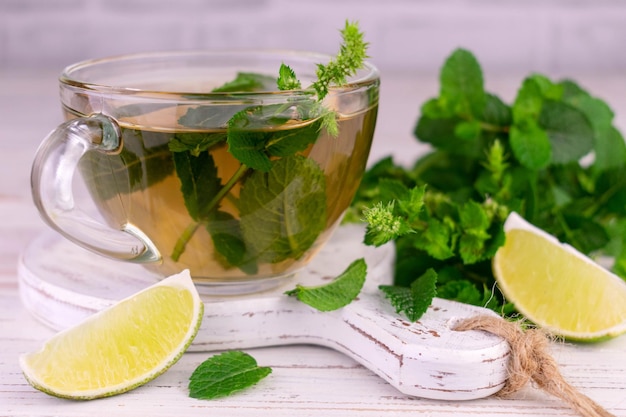 Mint tea with lime.