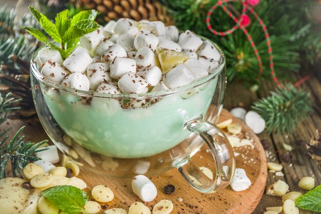 Mint white hot chocolate 