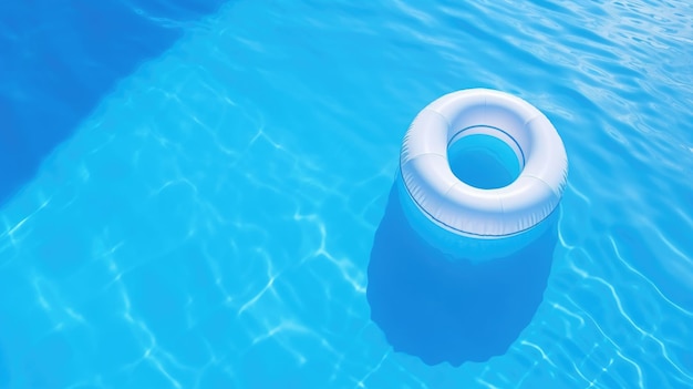 A mintcolored lifebuoy in the pool