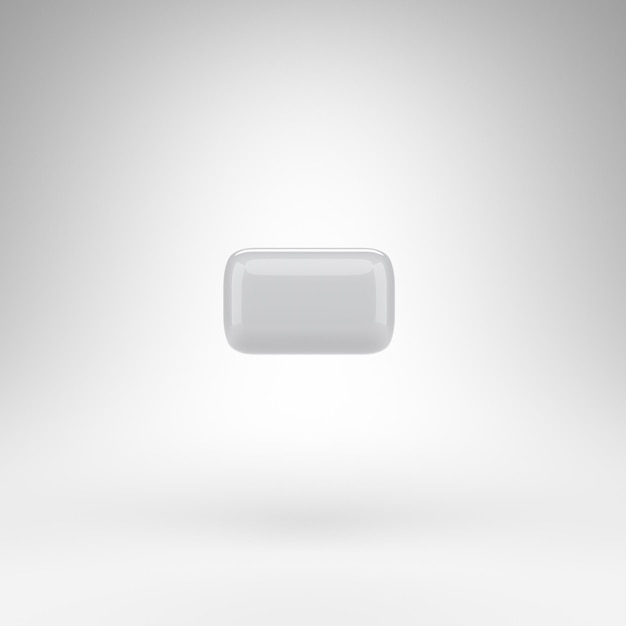 Фото Символ минус на белом фоне. белый пластиковый 3d визуализированный знак с глянцевой поверхностью.