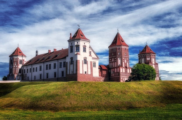 Mir, Belarus. Scenic View Of Mir Castle Complex. Architectural Ensemble Of Feudalism, Ancient Cultural Monument