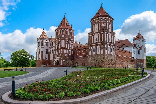 Mir Castle in de regio Minsk historisch erfgoed van Wit-Rusland