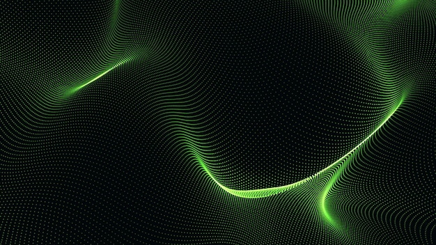 Mir green wave isolated on the black background