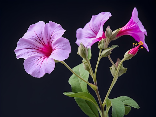 Mirabilis Jalapa bloem in de achtergrond van de studio single Mirabilis jalapa bloem Mooie bloem afbeelding