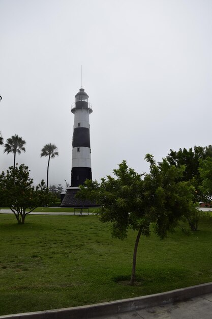 Miraflores Stadslandschappen Park aan de kust van Lima in de mist in het Miraflores-district Peru