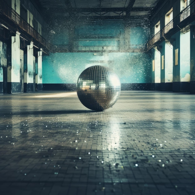 a mirror ball in a room