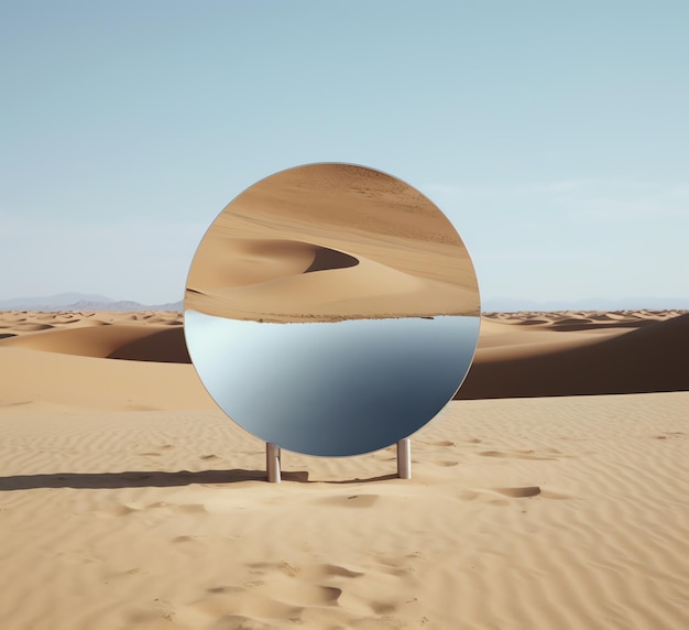 A mirror in the desert illustration