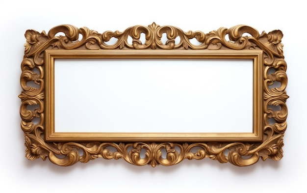 Mirror Frame Decor on White Background