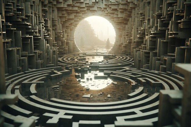 Mirror labyrinth that reveals inner truths