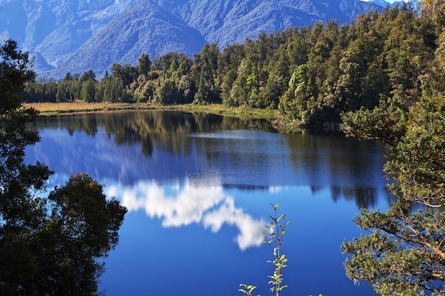 Mirror lake on South island, New Zealand