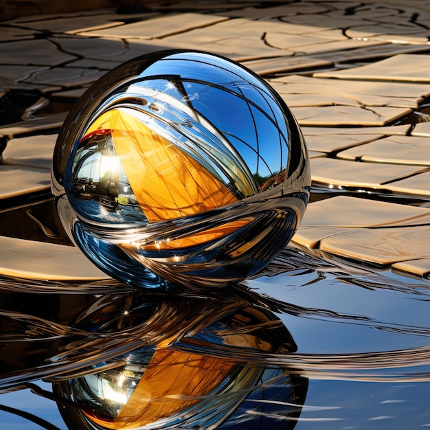 Mirror reflections create harmony and dissonance in an abstract composition