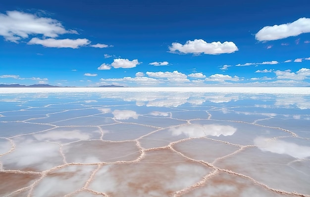 写真 塩沼の鏡の表面 ボリビア 南米の風景